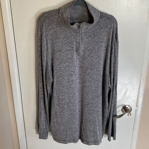 Mens grey 1/4 zip sweater- super soft- Size XL